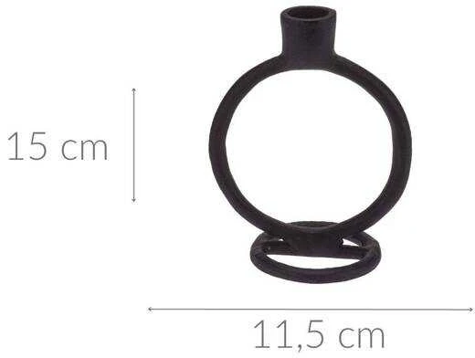 Home Styling Collection Žvakidė Aliuminis Juoda 15 cm Ilgai Degančiai Žvakei