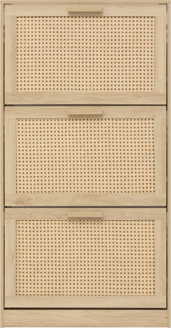 Siaura aukšta batų spintelė CANE, Vienos pynimo, 60 x 24 x 113 cm
