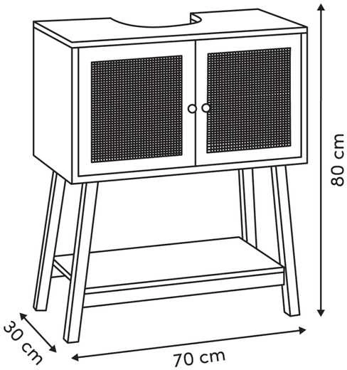 CANE praustuvo spintelė su apvadu, 70 cm