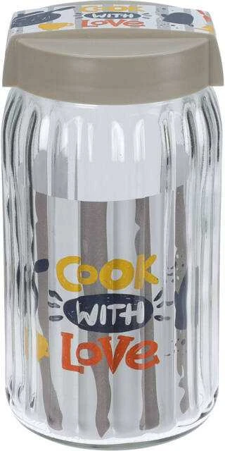 Home Styling Collection Stiklinis indas 1,6 l birių produktų saugojimui