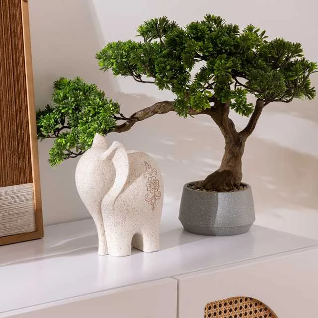 Dirbtinis bonsai POLIN su dramblio statulėle