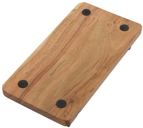 Home Styling Collection Dabar Tacas - Medinis padėklas 30x15,5 cm su metaliniais rankenomis