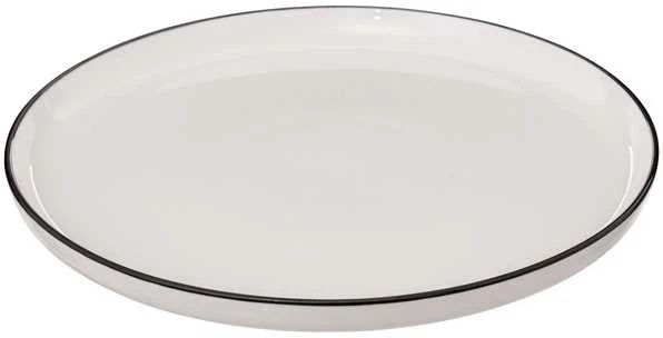 Secret De Gourmet PIECES ALIX porcelianinės vakarienės lėkštės, juodu kraštu, 6 vnt. x 27 cm