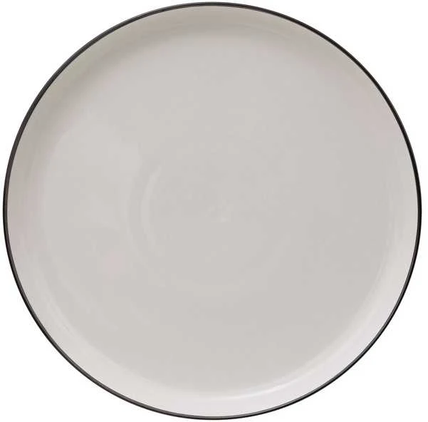 Secret De Gourmet PIECES ALIX porcelianinės vakarienės lėkštės, juodu kraštu, 6 vnt. x 27 cm