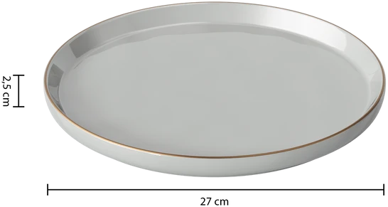 Secret De Gourmet PIECES Porcelianinės vakarienės lėkštės SUBLIMA, auksiniais kraštais, 6 vnt. x Ø 27 cm