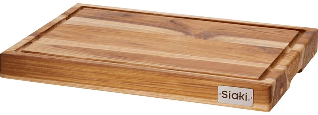 Mondex Teak wood cutting board with juice groove, 40 x 30 x 4 cm