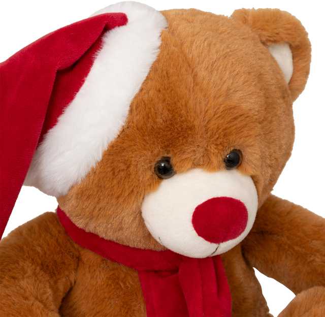 Atmosphera Bear Meškiukas su Kalėdų Senelio kepure, 34 cm