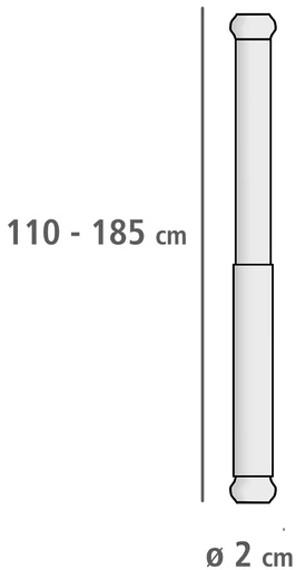 Teleskopinė stumdoma juosta 20 mm balta 110-185