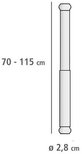 Teleskopinė dušo juosta LUZ, Ø 2,8 cm, 70-115 cm, WENKO