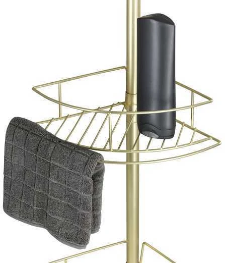 Teleskopinė dušo lentyna DOLCEDO, 4 lygių, metalinė, juoda, WENKO