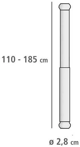 Teleskopinis dušo strypas LUZ, Ø 2,8 cm, 110-185 cm, WENKO