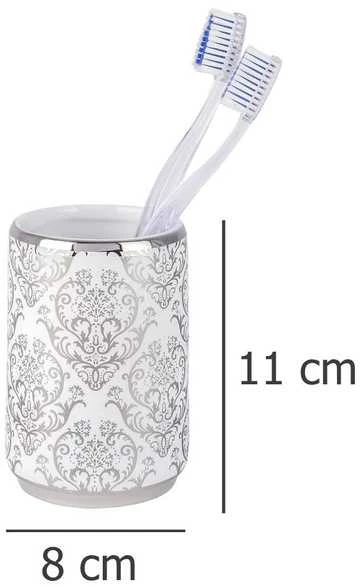 Toothbrush container BAROCK Sidabrinis, WENKO