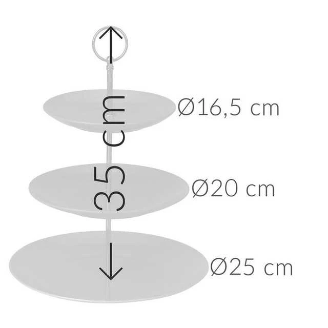 3 aukštų torto stovas Excellent Houseware KO-628900040, balto porceliano