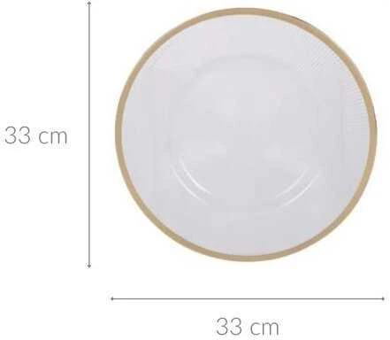 Home Styling Collection Skaidri apatinė plokštė su aukso dekoru, Ø 33 cm
