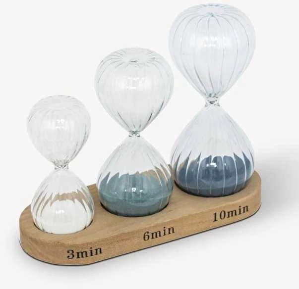 Atmosphera Trijų dekoratyvinių smėlio laikrodžių rinkinys SABI, aukštis 15 cm