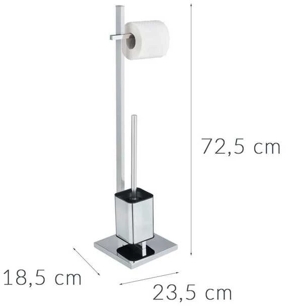Tualeto popieriaus stovas ir šepetys QUADRO tualetui - 2 in 1, WENKO