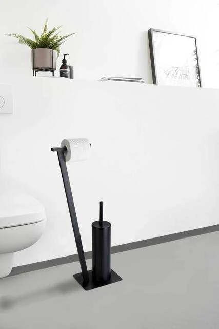 Tualeto popieriaus stovas ir šepetys wc LIRIO, juodas, WENKO