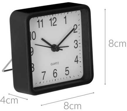 Atmosphera Tylus stalinis laikrodis miegamojo žadintuvui su QUARTZ mechanizmu juodas