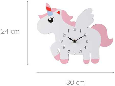 Home Styling Collection Unicorn Vienaragis sieninis laikrodis iš MDF, 30 x 24 cm