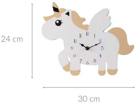 Home Styling Collection Unicorn Vienaragis sieninis laikrodis iš MDF, 30 x 24 cm