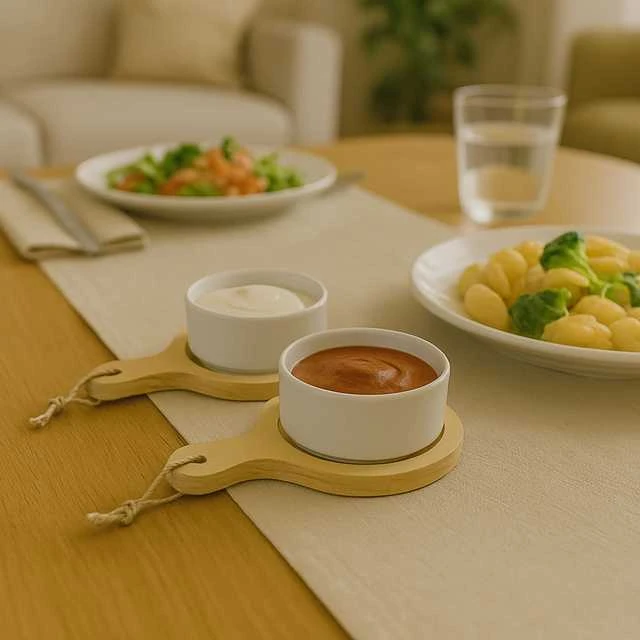 Excellent Housewares Dubuo ant lentos padažui, panardinimui, užkandžiams, užkandžiams, 2 vnt