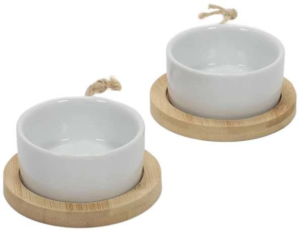 Excellent Housewares Dubuo ant lentos padažui, panardinimui, užkandžiams, užkandžiams, 2 vnt