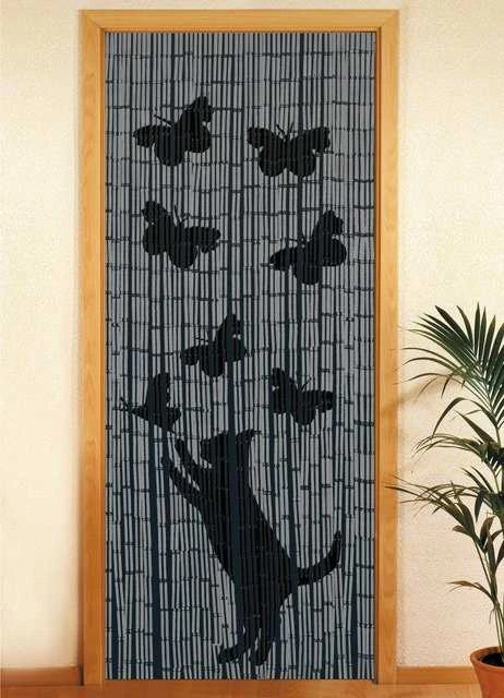 Maximex Užuolaidos bambusowa Kot i motyle, 90x200 cm