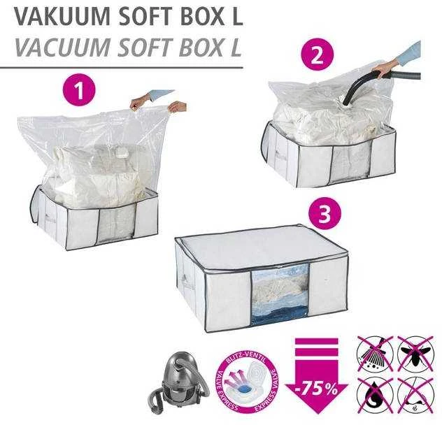 Užvalkalas patalynei, drabužiams SOFT + vakuuminis maišelis, dydis L, WENKO