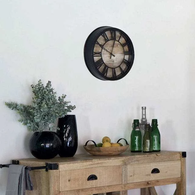Atmosphera Vintage Vintažinio sieninio laikrodžio skersmuo 39 cm, rodyklė, apvalus, romėniški skaitmenys