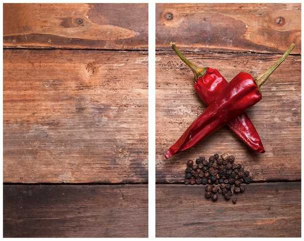 Virtuvės pagalvėlės Peppers, 2 vnt., stiklinė, 52 x 30 cm, Allstar