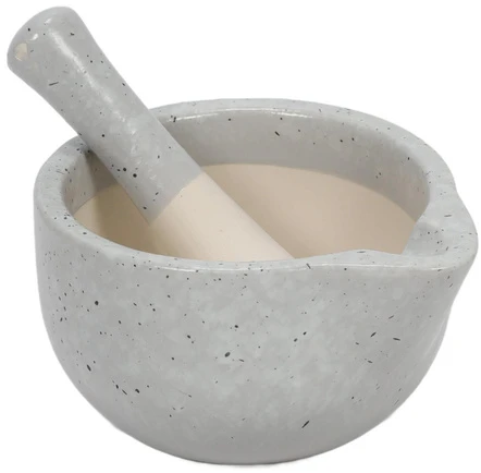 Kitchen Craft Virtuvinis skiedinys su grūstuvu, keramikinis, baltas