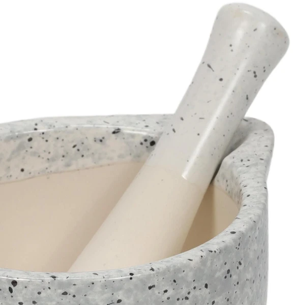 Kitchen Craft Virtuvinis skiedinys su grūstuvu, keramikinis, baltas