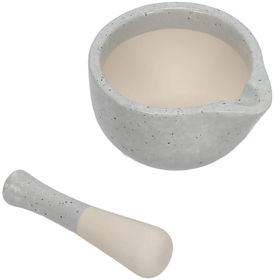 Kitchen Craft Virtuvinis skiedinys su grūstuvu, keramikinis, baltas