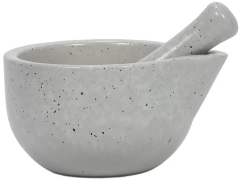 Kitchen Craft Virtuvinis skiedinys su grūstuvu, keramikinis, baltas