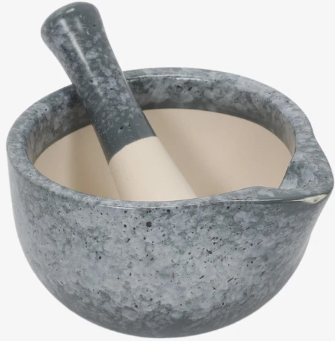Kitchen Craft Virtuvinis skiedinys su grūstuvu, keramikinis, baltas