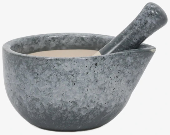 Kitchen Craft Virtuvinis skiedinys su grūstuvu, keramikinis, baltas