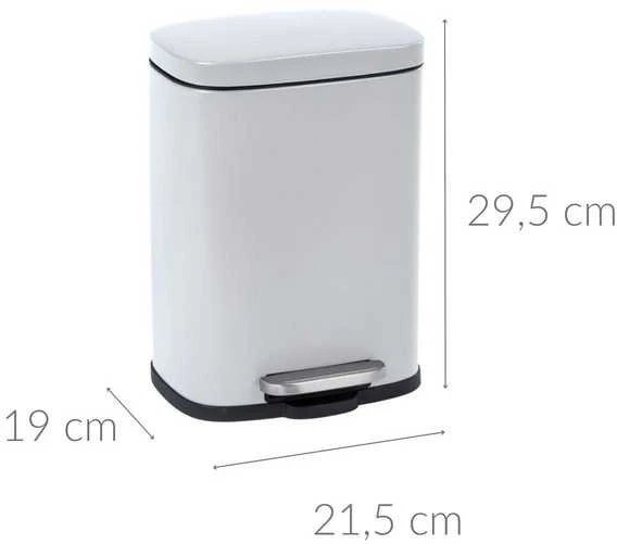 Vonios krepšelis su pedalu Easy Close 5l, balta spalva, Wenko