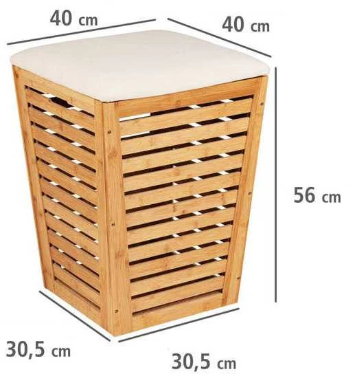 Vonios kambario suolas su sėdyne, 55 L, bambukas, WENKO