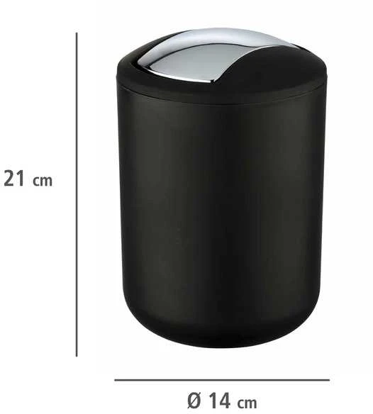 Waste basket BRASIL Juodas - 2 l, WENKO