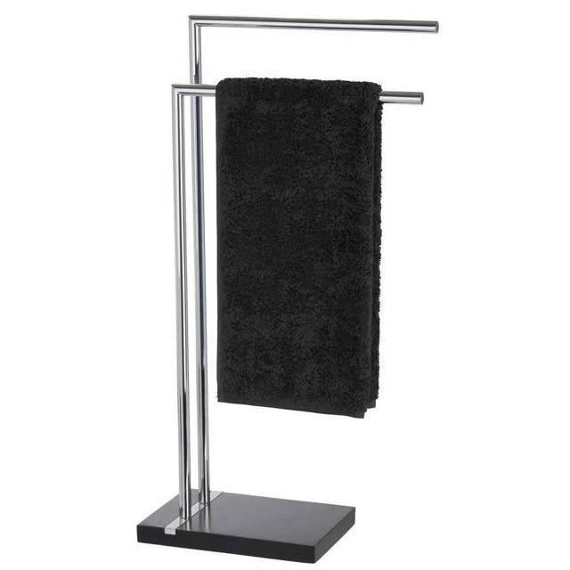 WENKO, rankšluosčių ir drabužių kabykla 45,5 x 20 x 82 cm juoda poliderva ir chromas