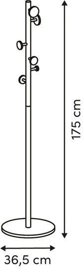 5five Simply Smart COME pastatoma kabykla paltams, 6 kabliukai, 175 cm