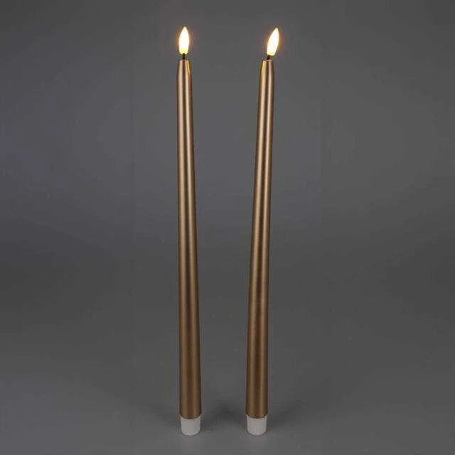Mondex Vaškuotos stalo žvakės su LED, 38 cm