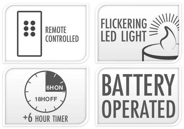 Mondex Vaškuotos stalo žvakės su LED, 38 cm