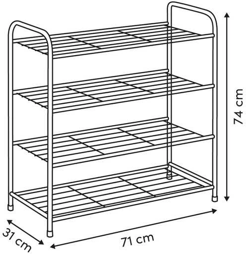 5five Simply Smart METTY aukštų batų lentyna, 4 lygiai, 74 cm