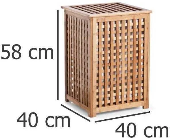 Pakabinamas skalbinių krepšys iš bambuko - 92 litrai, išimamas įdėklas, BAMBOO ZELLER