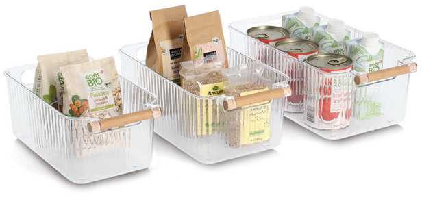Bamboo Zeller organizatorių rinkinys, 3 vnt. su bambuko rankenomis