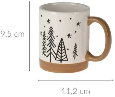 Home Styling Collection Žieminis puodelis su rankena su eglutės motyvu, 250 ml
