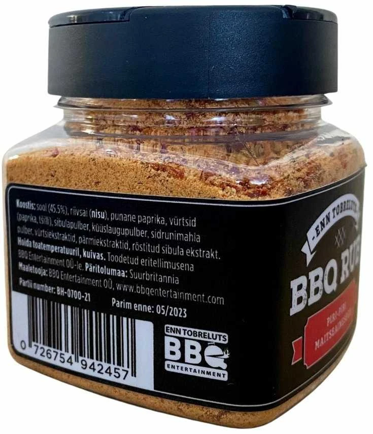 Bbq Entertainment Enn Tobreluts prieskonių mišinys BBQ RUB Piri Piri, 200g