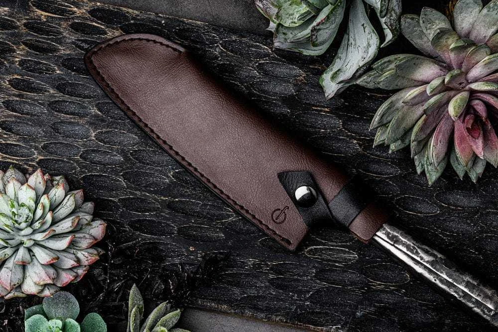 Odinis dėklas STYLE DE VIE Leather, Forged Santoku 18cm peiliui