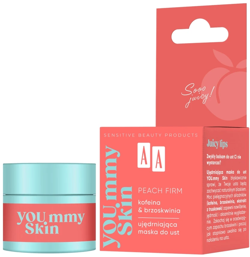 AA YOU.mmy Skin Peach Firm Firming Lip Mask Caffeine & Peach 10 g